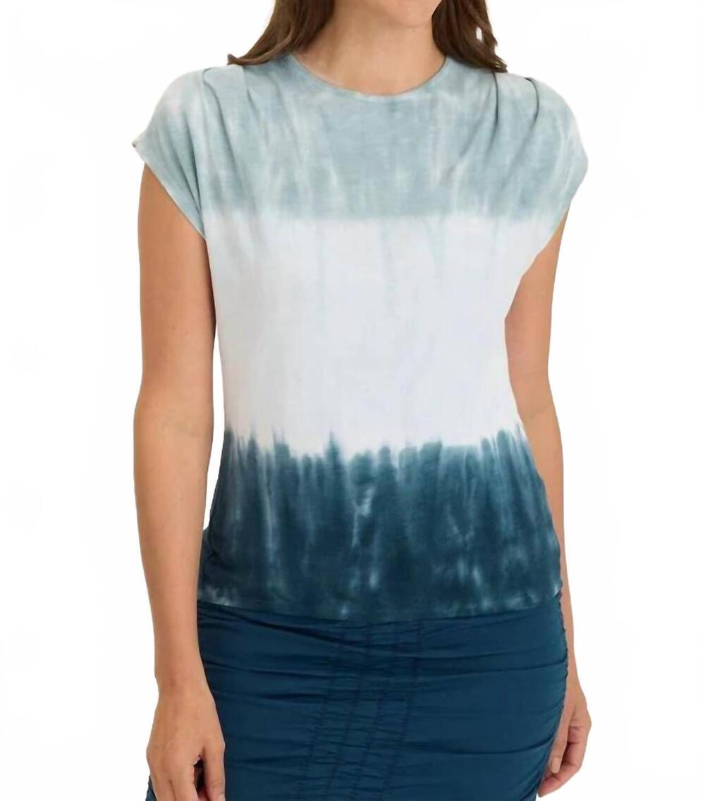 NEW XCVI slub arwen top in white and light blue
